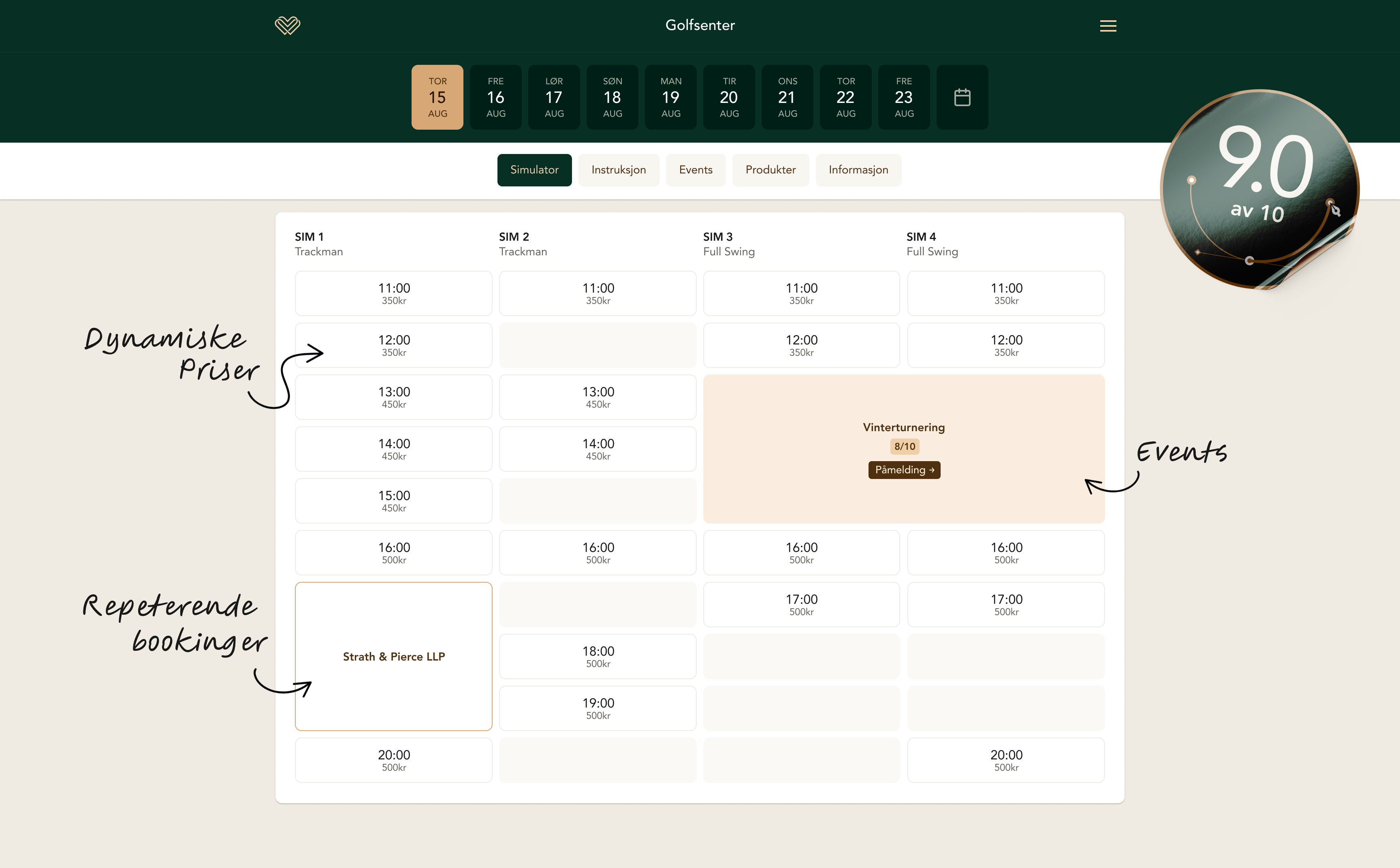 Golfsimulatorbooking